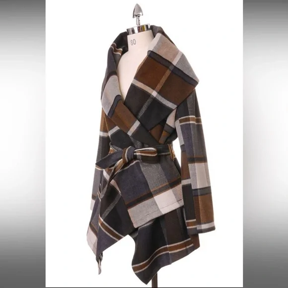 CHICWish Prairie Check Rabato Coat - Picture 2 of 10